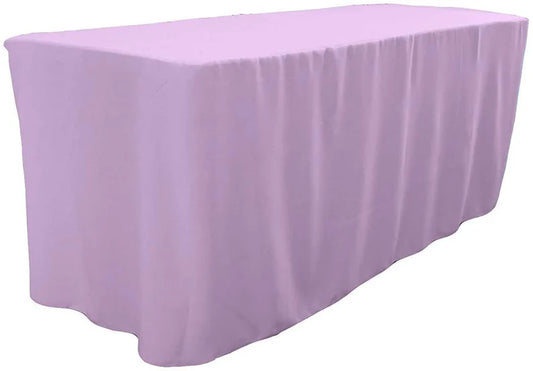 Polyester Poplin Fitted, Box Cover Tablecloth (Lilac, 72" Long x 30" Wide x 30" High)