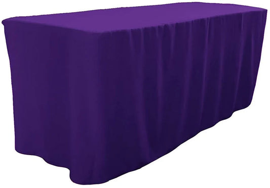 Polyester Poplin Fitted, Box Cover Tablecloth (Purple, 72" Long x 30" Wide x 30" High)