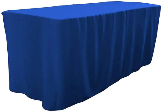Polyester Poplin Fitted, Box Cover Tablecloth (Royal Blue, 72" Long x 30" Wide x 30" High)