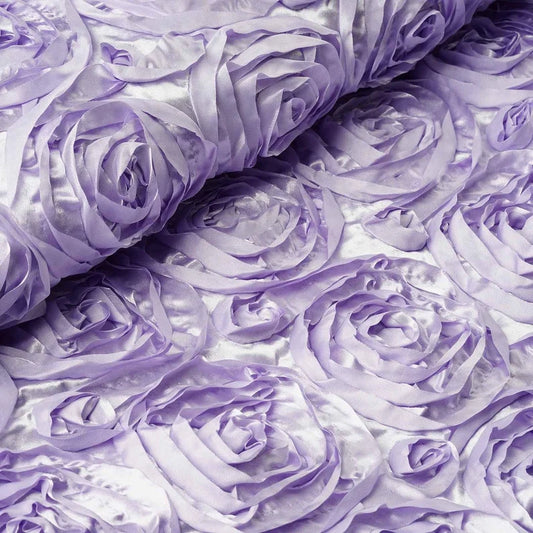 Wedding Rosette Satin Lavender , Fabric by the Yard