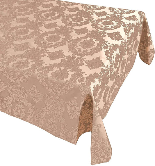 Decorative Damask Polyester Taffeta Tablecloth (Beige/Beige, Rectangular Tablecloth) Choose Sise Below