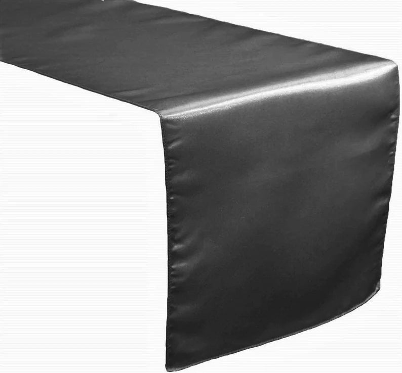 Wedding Banquet Decoration, Bridal Satin Table Runner ( Charcoal , Choose Size Below