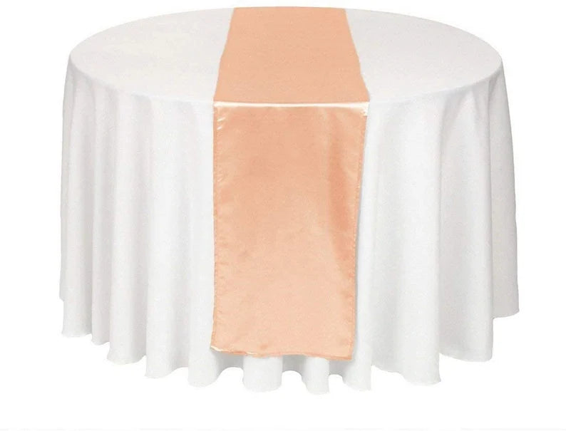 Wedding Banquet Decoration, Bridal Satin Table Runner ( Peach , Choose Size Below