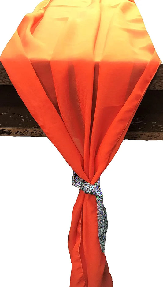 Chiffon Table Runner Extra Long, Wedding Runners, Holiday Table Runners, Long Table Runners, (Orange,