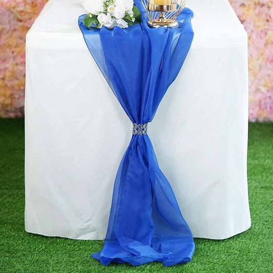 Chiffon Table Runner Extra Long, Wedding Runners, Holiday Table Runners, Long Table Runners, (Royal Blue,