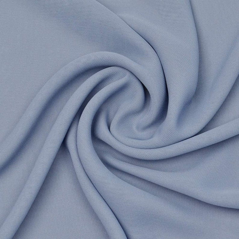 Polyester Soft Light Weight, Sheer, See Through Chiffon Fabric Sold By The Yard. Steal Blue