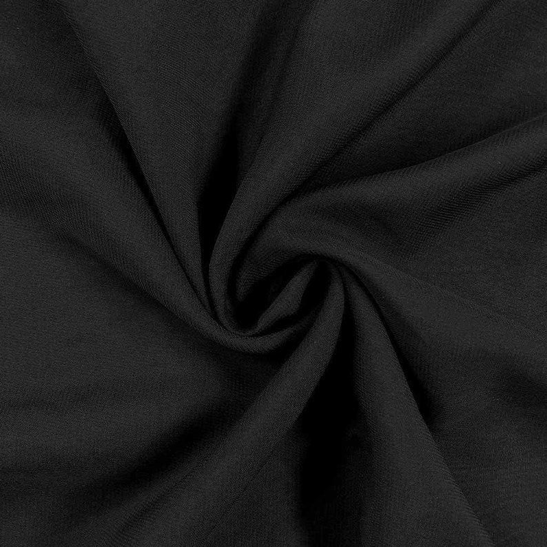 Polyester Soft Light Weight, Sheer, See Through Chiffon Fabric Sold By The Yard. Black