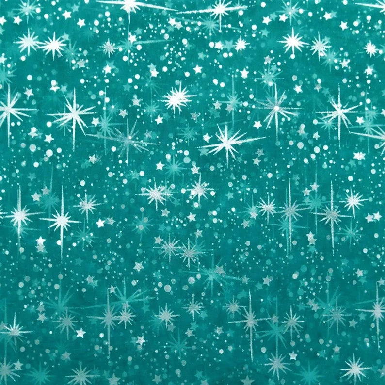 60" Wide Foil Star Silver on Sheer Organza Fabric by The Yard ( Jade , by The Yard)