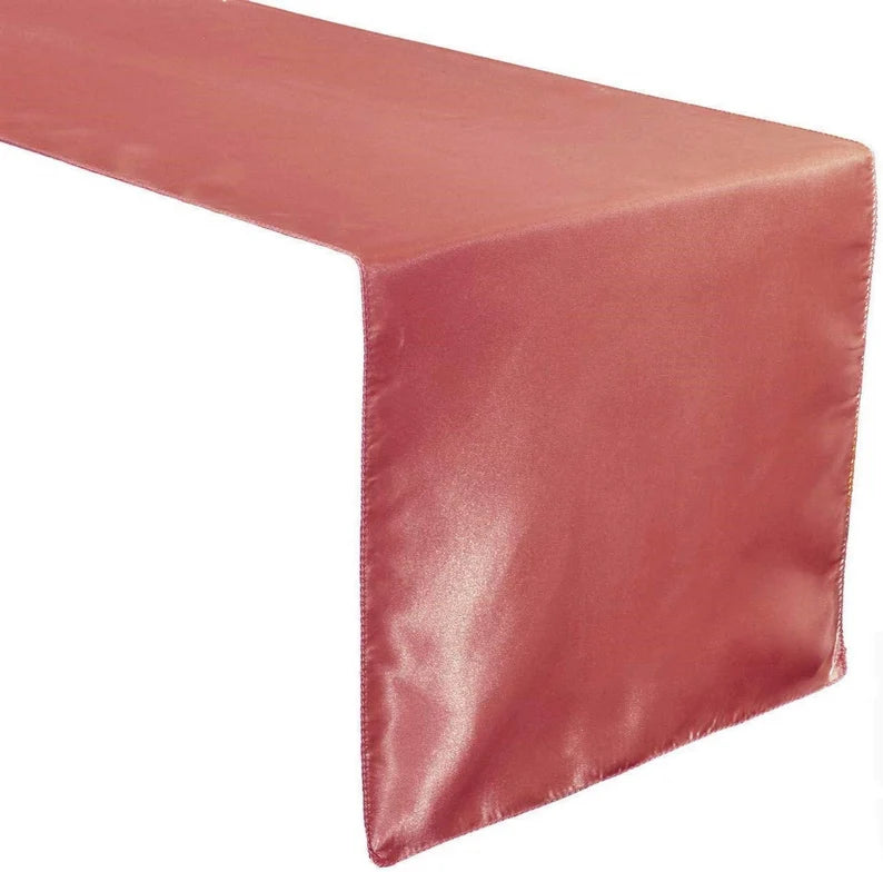 Wedding Banquet Decoration, Bridal Satin Table Runner ( Coral , Choose Size Below