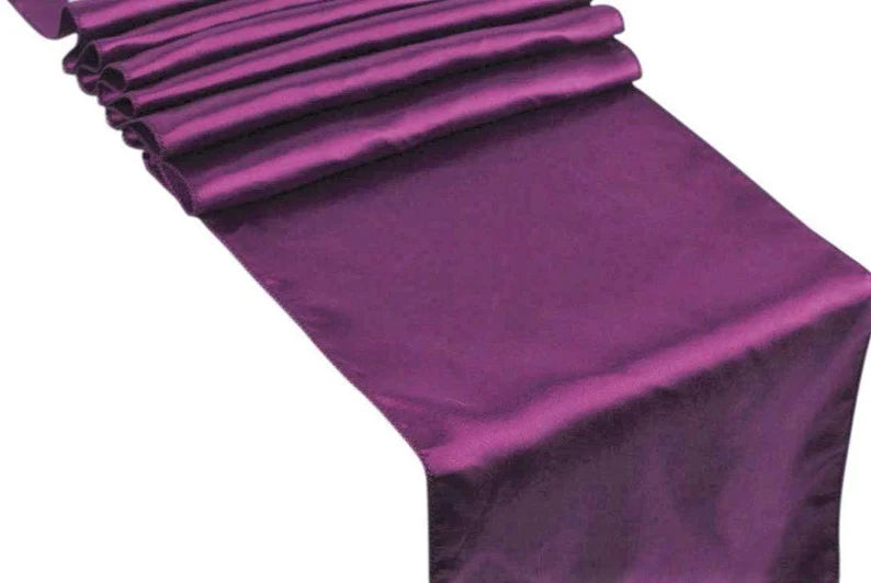 Wedding Banquet Decoration, Bridal Satin Table Runner ( Plum , Choose Size Below