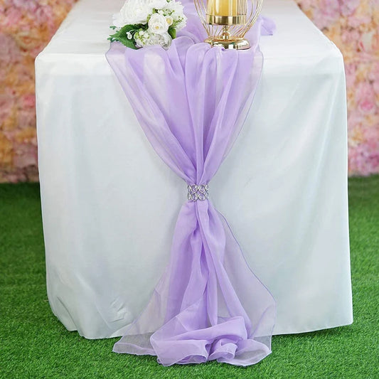 Chiffon Table Runner Extra Long, Wedding Runners, Holiday Table Runners, Long Table Runners, (Lilac,