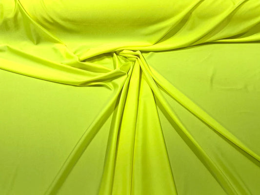 Shiny Milliskin Nylon Spandex Fabric 4 Way Stretch 58" Wide Sold by The Yard Neon Yellow