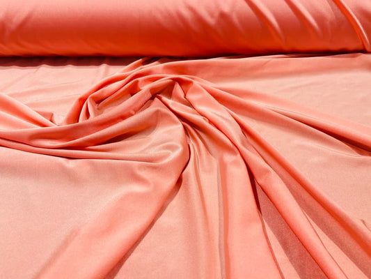 Shiny Milliskin Nylon Spandex Fabric 4 Way Stretch 58" Wide Sold by The Yard Coral