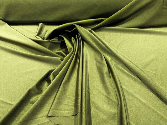 Shiny Milliskin Nylon Spandex Fabric 4 Way Stretch 58" Wide Sold by The Yard Olive