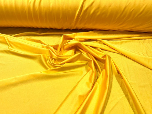 Shiny Milliskin Nylon Spandex Fabric 4 Way Stretch 58" Wide Sold by The Yard Mango Yellow